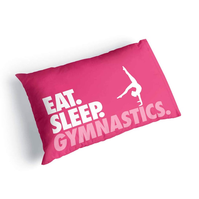ChalkTalkSPORTS Eat. Sleep. Gymnastics. Pillowcase | Home Decor | Pink - Image 2